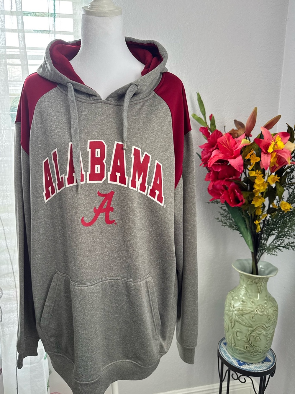 🏈 Alabama Crimson Tide Hoodie XL Gray Maroon Oversized Streetwear 🏈